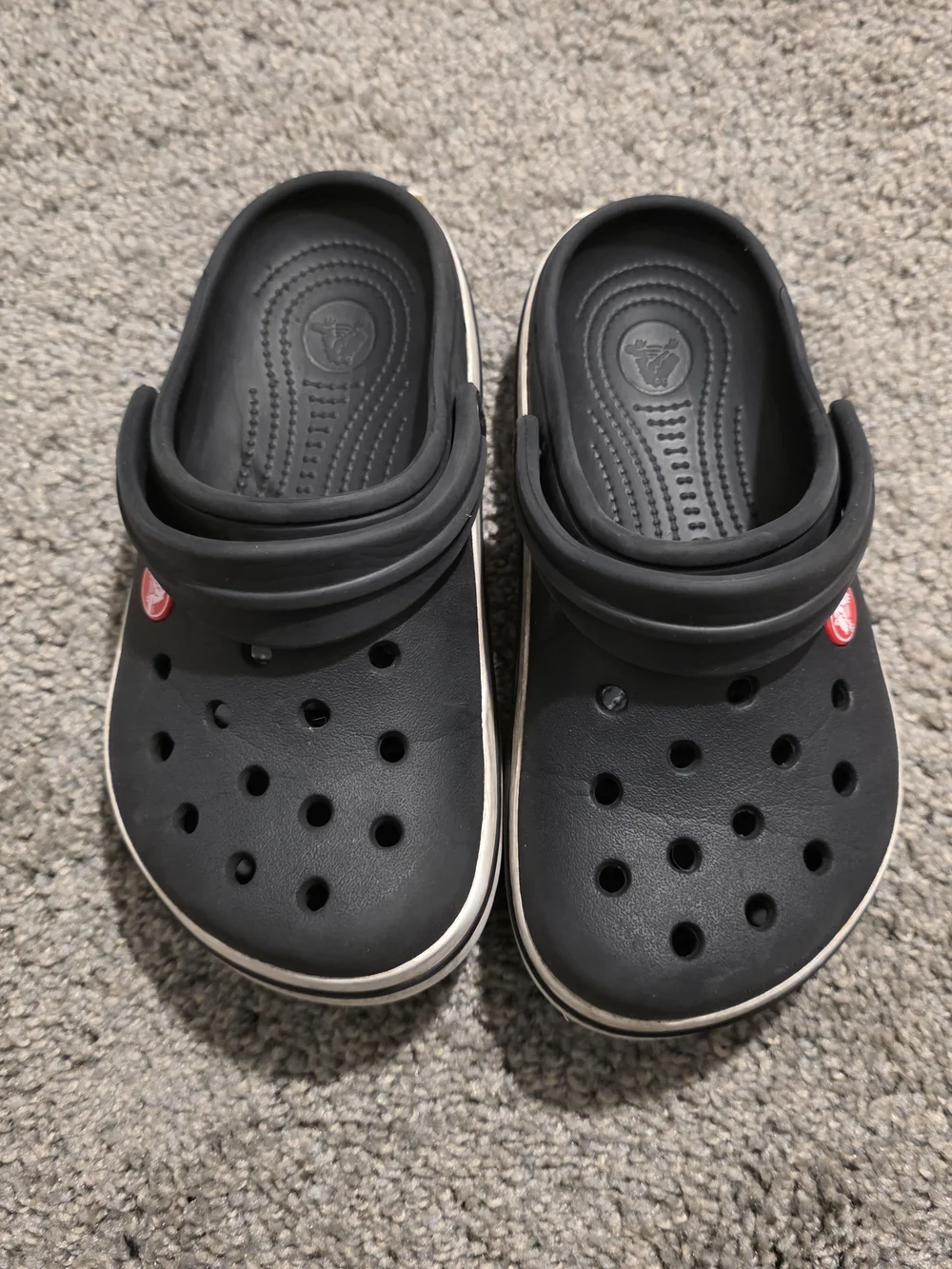 CROCS Kids Black Classic Clog with White Trim